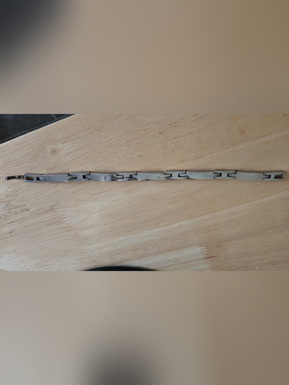 Vintage 925 Sterling Silver Link Bracelet 7.5” Minimalist Industrial Style